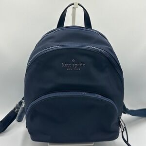 Kate Spade Karissa Mini Backpack Nightcap Navy Blue Nylon Preppy Minimal NWOT